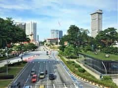 Jalan Raja in Kuala Lumpur featuring the Sultan Abdul Samad Building on the left and Dataran Merdeka on the right