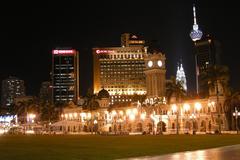 Merdeka Square at night in Kuala Lumpur, Malaysia