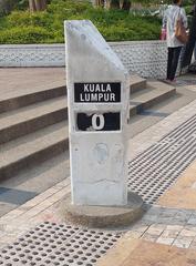 Kuala Lumpur Kilometer Zero monument in Dataran Merdeka