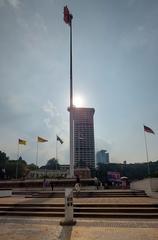 Kuala Lumpur Kilometer Zero with Merdeka Square flag pole