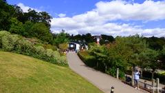 Entrance of Legoland Windsor Resort with people walking