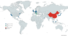 World map with Legoland theme parks as of 2023