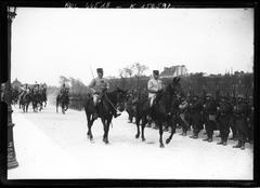 French General Galopin reviewing troops at Les Invalides, April 22, 1915