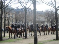 Mounted police at Esplanade des Invalides during Yellow Vest protest