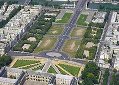 Aerial view of the Hôtel des Invalides and the Esplanade in Paris