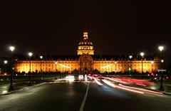 Esplanade des Invalides at night in Paris