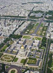 Aerial view of Hôtel des Invalides and Esplanade in Paris