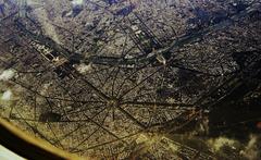 aerial view of Paris taken from above