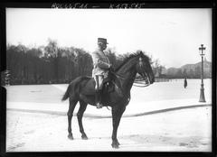 General Galopin on horseback at the Invalides during the review of the 83rd division on April 22, 1915