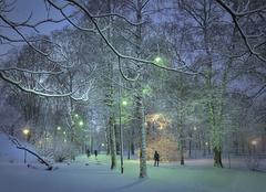 Kaisaniemi Park monument in winter