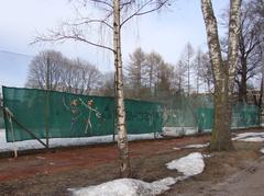 knitted graffiti on mesh fence in Kaisaniemi, Helsinki