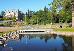 Kaisaniemi Park and the Botanical Gardens pond in Finland