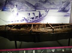 Kawéskar canoe in the National Museum of Natural History, Santiago de Chile