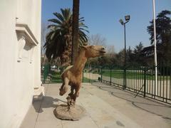 American horse statue at the entrance of the National Museum of Natural History in Chile