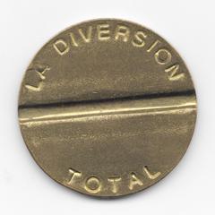 Vintage bronze token from Fantasilandia amusement park in Chile from the 1980s