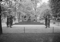 Hitler Youth members giving a Nazi salute at a German soldiers' memorial in Helsinki in spring 1918