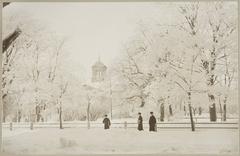 Winter view of Old Church Park from the direction of Bulevardi, Old Church in the background