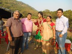 Sharad with fans on the sets of Maharana Pratap