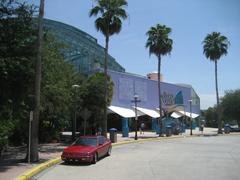 Tampa Aquarium with red car in front