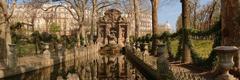 Fountain Marie de Médicis in Luxembourg Garden, Paris with Pantheon dome in the background