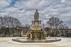 Fountain of the Esplanade in Nimes