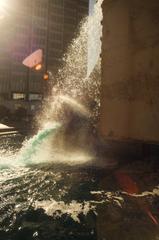 Vaillancourt Fountain in San Francisco running with water