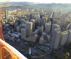 Aerial view of Embarcadero and Market Street in San Francisco