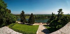 Avignon Jardin des Doms panorama view of Rhône valley Escaliers du Rocher des Doms