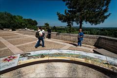 panoramic view from Jardin des Doms overlooking Rhône valley and Fort Saint-André in Avignon