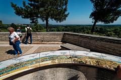 Panorama view from Jardin des Doms towards Rhône valley and Fort Saint-André, Avignon