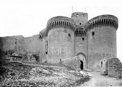 Fort Saint-André entrance gate and twin towers in Villeneuve-lès-Avignon