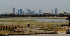 view from Arad Fort to the skyline of Manama in Bahrain