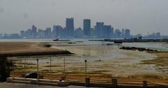 view from Arad Fort to the skyline of Manama