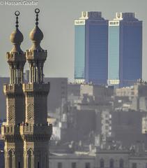 Azhar Park with lush green landscape and Cairo cityscape in the background