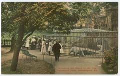 Zoo visitors looking at polar bears