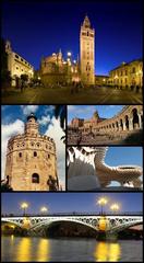 collage of main monuments in Seville