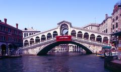 Canale Grande and Ponte Rialto in 1985 in Venice