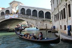 Rialto Bridge viewed from the Grand Canal in Venice