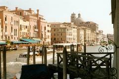 View of Venice canals in the summer