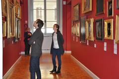 students curators in a museum