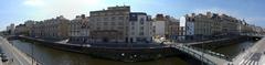 Panoramic view of the Vilaine River in Rennes city center