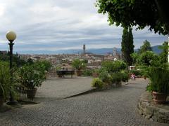 Giardino delle Rose in Florence blooming with a variety of roses