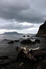 Cala de Getares in Algeciras with Rock of Gibraltar and Punta de las Azofeas in the background