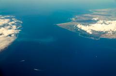 Aerial view of the Strait of Gibraltar