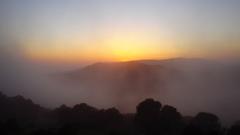 misty sunset in a special area of conservation in Spain