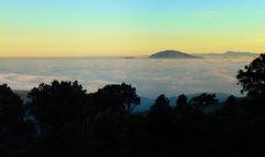 Scenic view of Special Area of Conservation in Spain with majestic clouds and blue sky