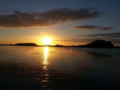 Fort National and Grand Bé at sunset in Saint-Malo