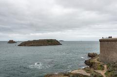 Grand Bé and Petit Bé islands in Saint-Malo, France