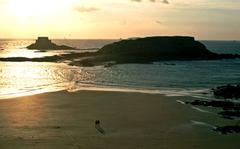 View of Grand Bé island in Saint-Malo, France