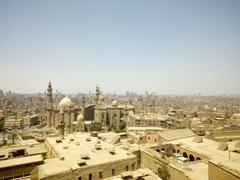 Mosques of Al-Rifa'i and Sultan Hassan from above Cairo Citadel